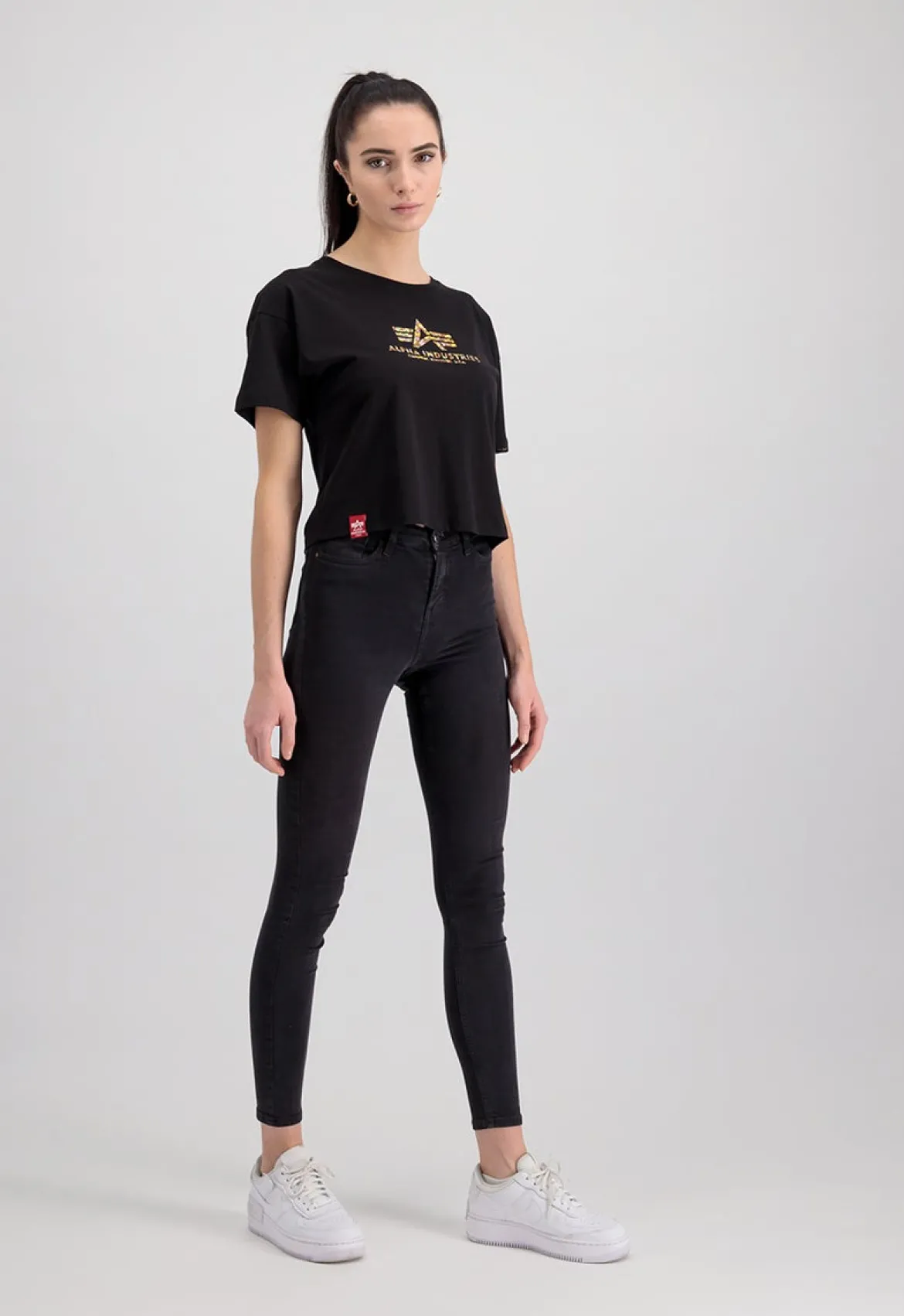 Alpha Industries Basic Holo print - T-Paita, musta