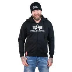 Alpha Industries Basic Zip - Vetoketjuhuppari, musta