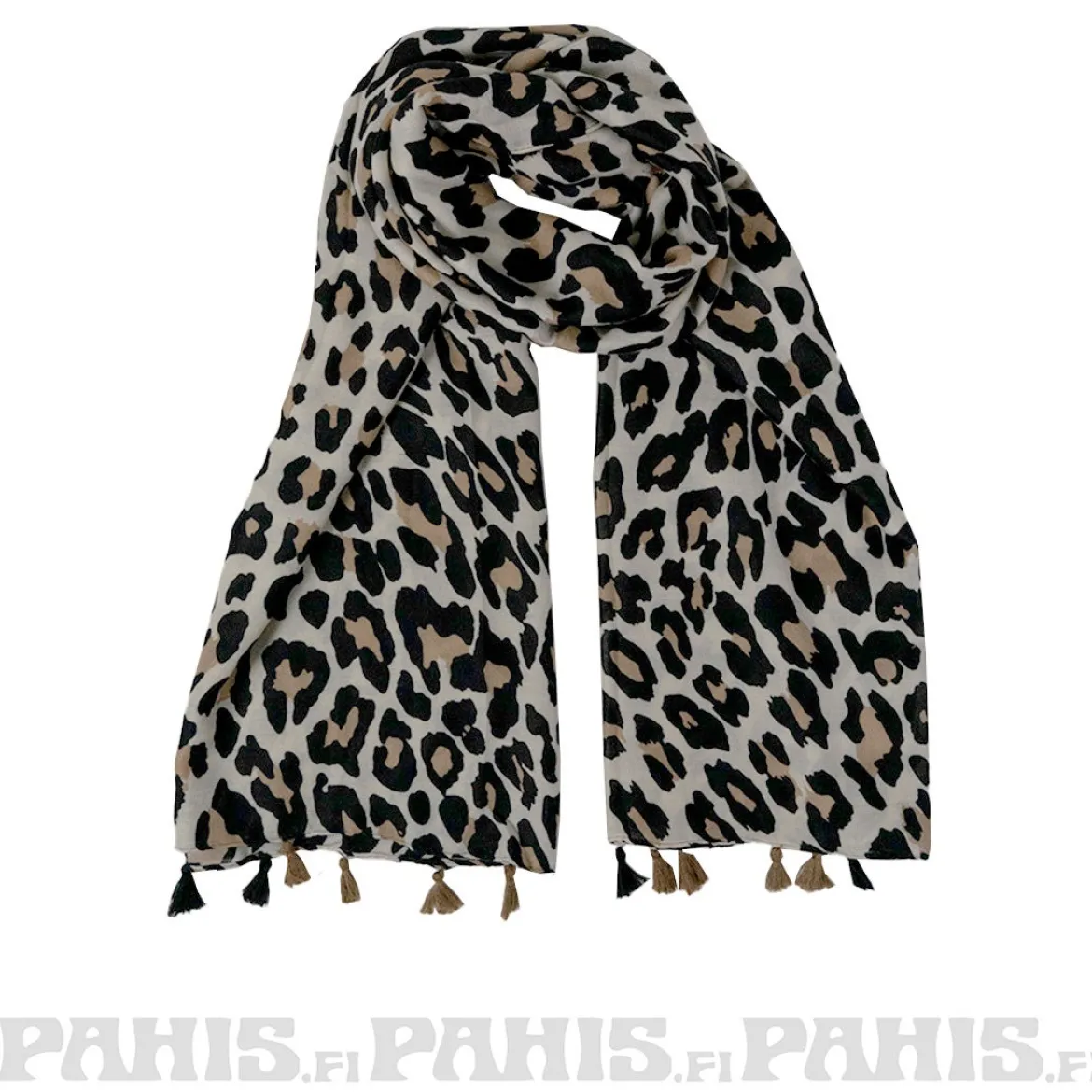 Beige leopardi huivi