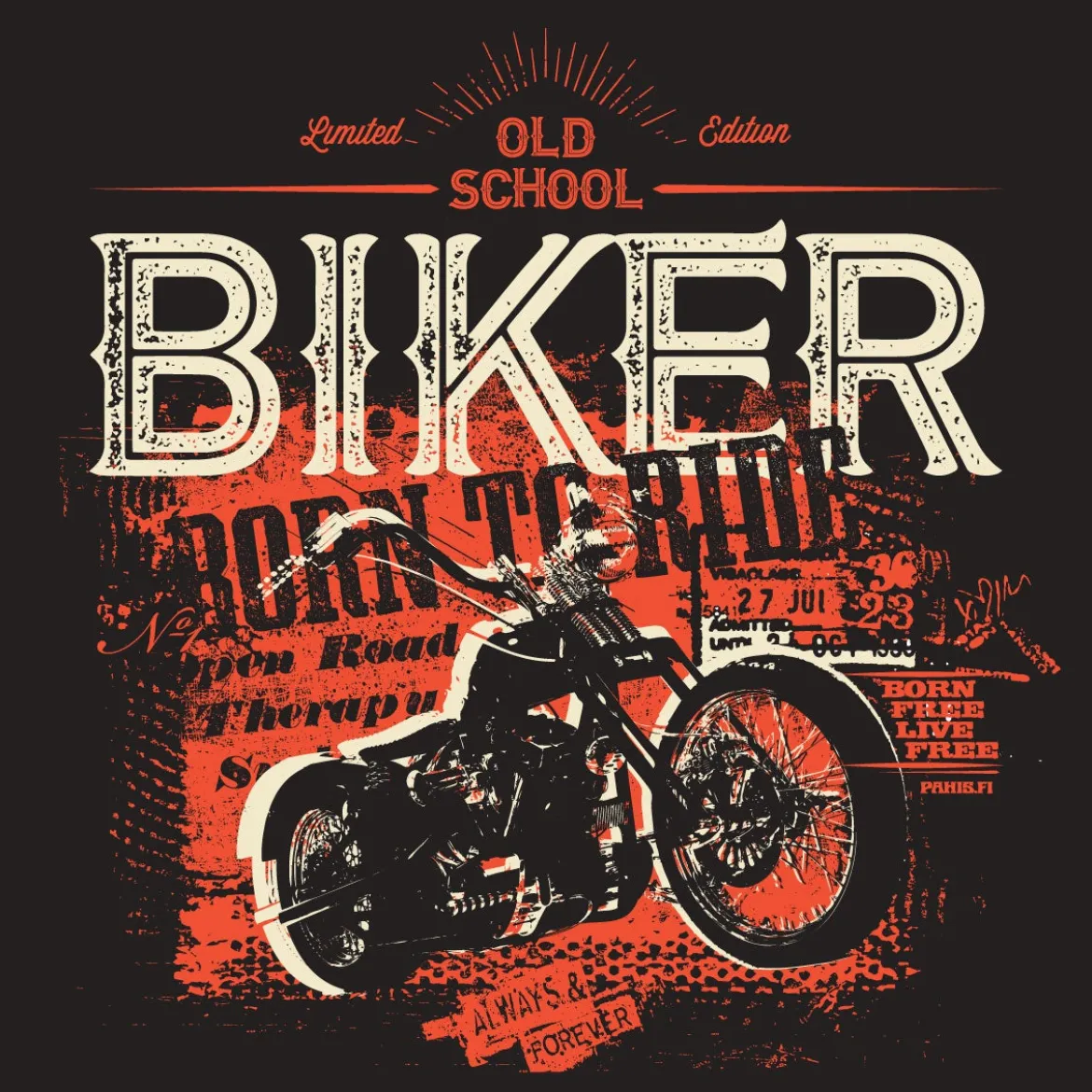 Biker Old School T-paita