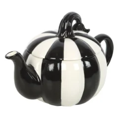 Black and White Striped Pumpkin - Teekannu