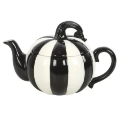 Black and White Striped Pumpkin - Teekannu