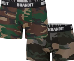 Brandit - Bokserit logolla, woodland/darkcamo