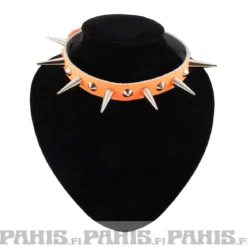 Bullet 69- Choker, Medium Cones Fluorescent Patent Orange
