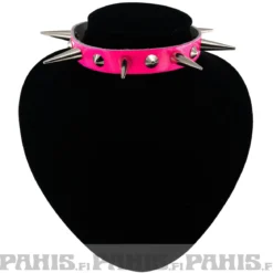 Bullet 69- Choker, Medium Cones Fluorescent Patent Pink