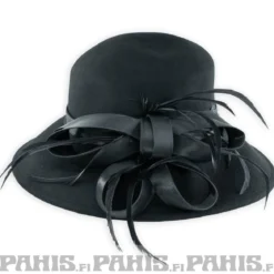 Bullet69 Hattu - Black felt with bow and feathers