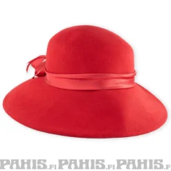 Bullet69 Hattu - Red felt with bow and feathers