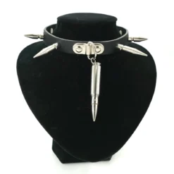 Bullet 69 1row large,medium,small spike and bullet - Choker