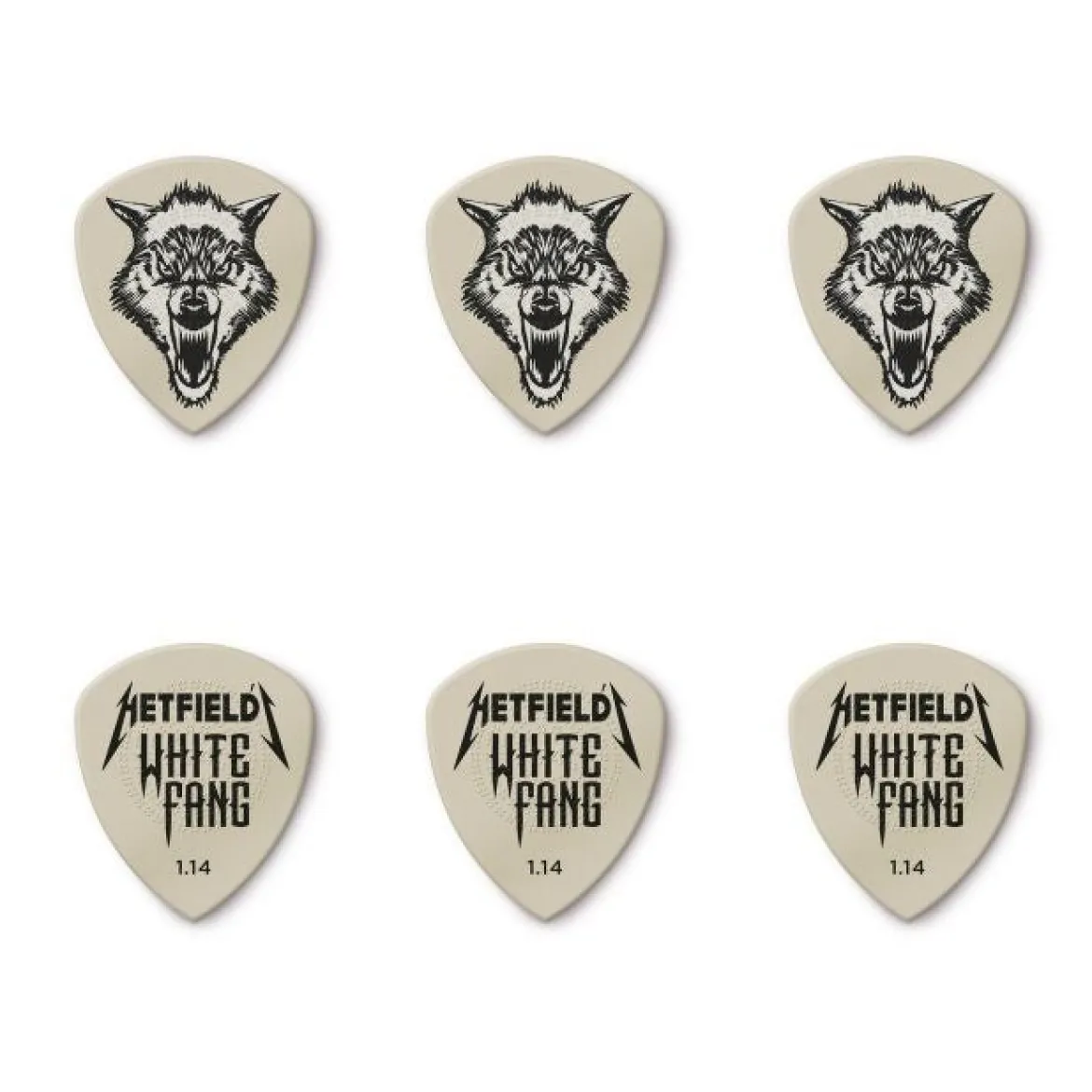 Dunlop 1,14mm Hetfield's White Fang - Plektrasetti 6kpl