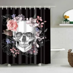 Floral Skull - Suihkuverho