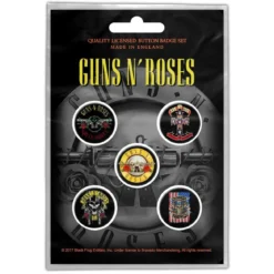 Guns N Roses Bullet logo - Pinssi setti 5kpl