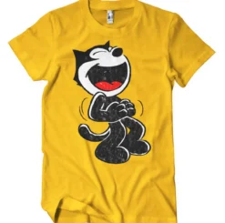 Hand Drawn Felix The Cat - T-paita, keltainen