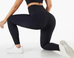 High waist ribbed - leggingsit