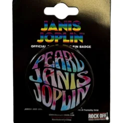 Janis Joplin: Pearl Emblem Colour - Pinssi