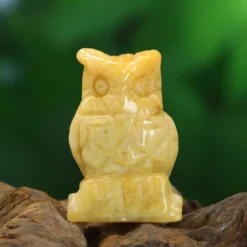 Keltainen jade - Pöllö, 5cm