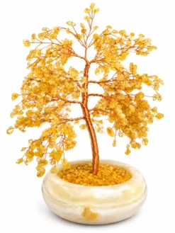 Keltainen kvartsi - Kristallipuu, 25 cm