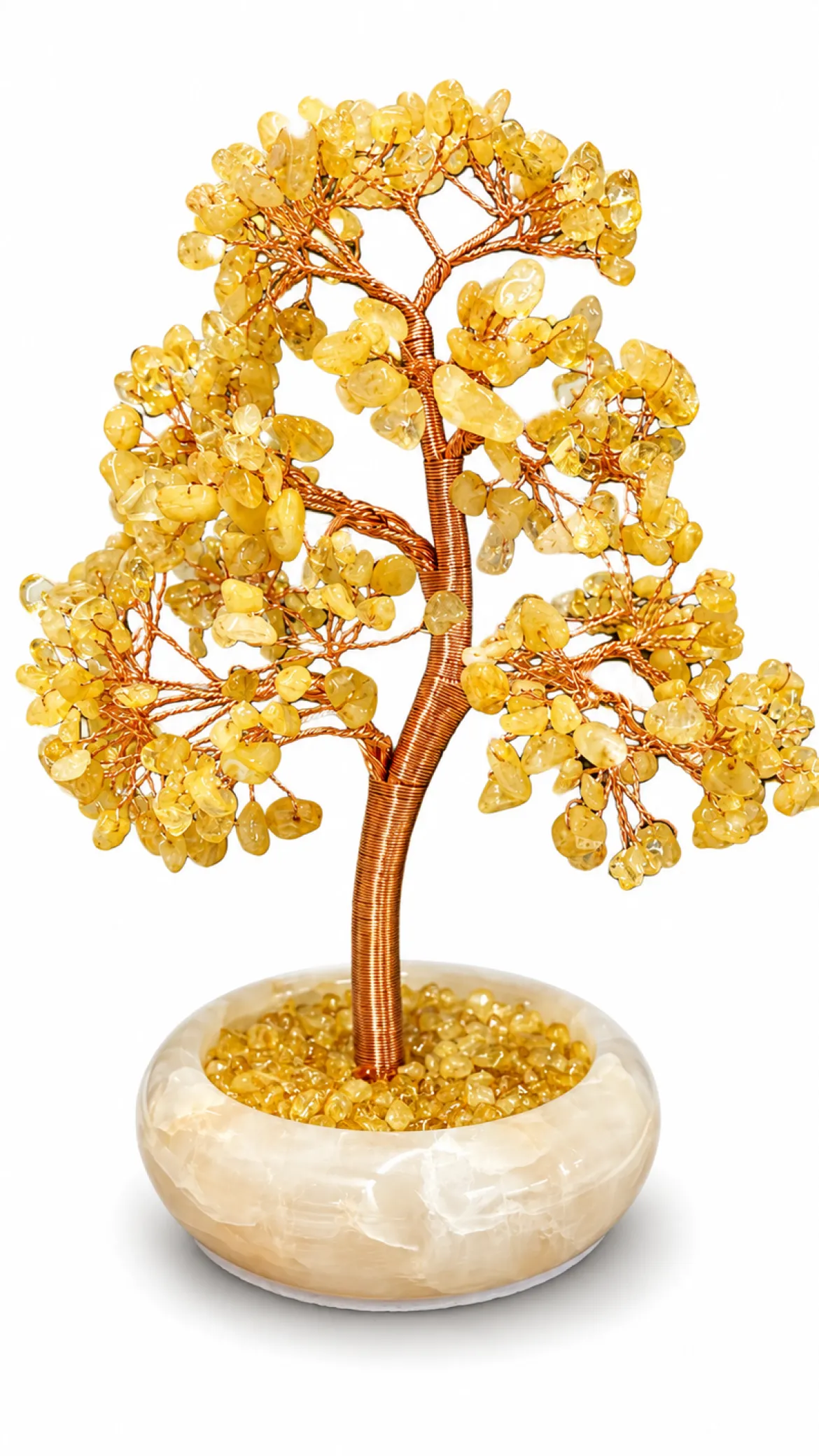 Keltainen kvartsi - Kristallipuu, 20 cm