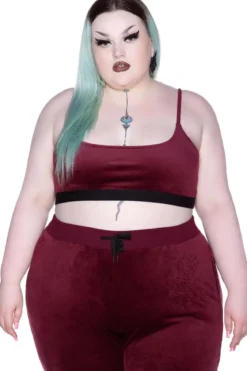 Killstar Just Cropped Up - Velour Bralette, burgundy