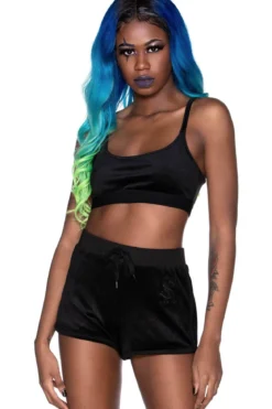 Killstar Just Cropped Up - Velour Bralette, black