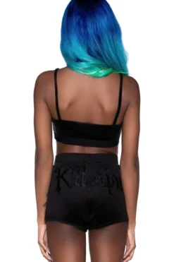 Killstar Just Cropped Up - Velour Bralette, black