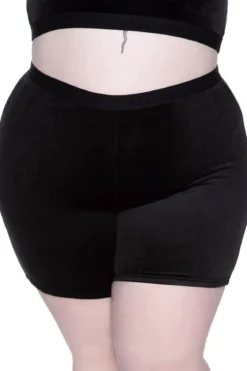 Killstar Moon Cycle - Velour Pyöräilyshortsit, black