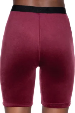 Killstar Moon Cycle - Velour Pyöräilyshortsit, burgundy