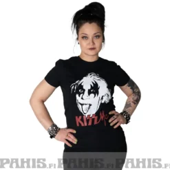 Kiss Me Mr Einstein - Naisten T-paita, musta