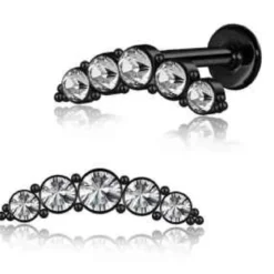 5 Kristallia - Musta lävistyskoru, labret