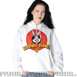 Looney Tunes Distressed Logo - Huppari, valkoinen