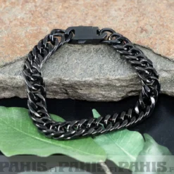 Musta teräsranneketju 10 mm, 21 cm