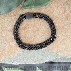 Musta teräsranneketju 10 mm, 21 cm