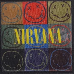 Nirvana: Distressed happy face blocks - Kangasmerkki
