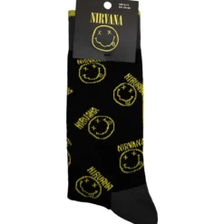 Nirvana: Happy Face & Logo Stripes - Nilkkasukat