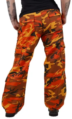 Rothco Paratrooper Colored Camo - Naisten reisitaskuhousut, savage orange