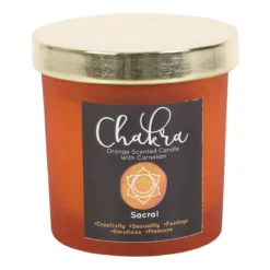 Sacral Chakra Orange Crystal Chip - Kynttilä