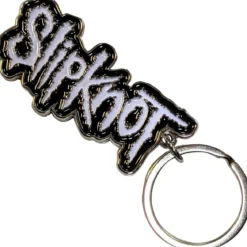 Slipknot White Logo Black Border - Avaimenperä