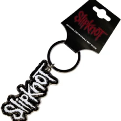 Slipknot White Logo Black Border - Avaimenperä