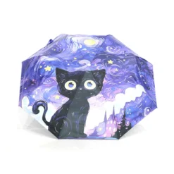 Starry night cat - Sateenvarjo