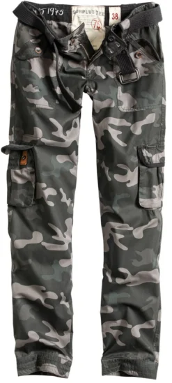 Surplus Premium Slimmy - Naisten reisitaskuhousut, black camo