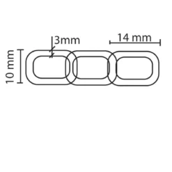 Teräsranneketju 10 mm, 22 cm
