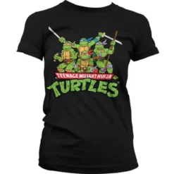 TMNT Distressed Group - Naisten T-paita, musta