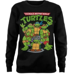 TMNT Group -naisten collegepaita, musta