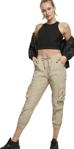 Urban Classics Cropped Shiny Rip - Toppi, musta