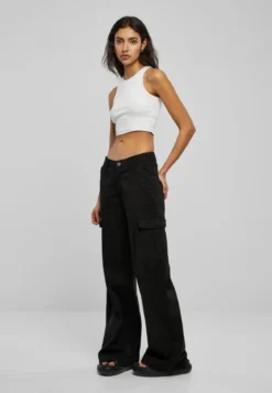 Urban Classics High Waist Wide Leg Twill - Reisitaskuhousut