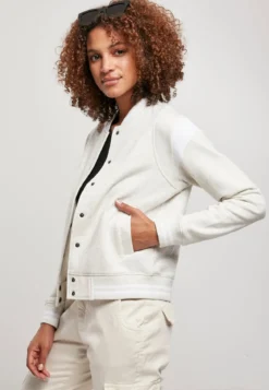 Urban Classics Ladies Inset - Naisten collegetakki, lightgrey white