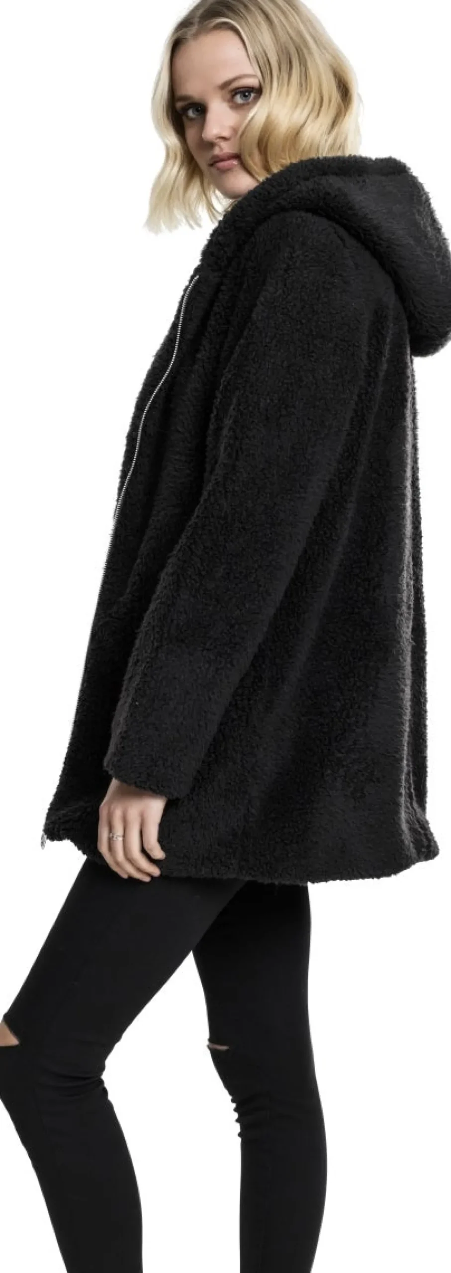 Urban ClassicsLadies Sherpa Jacket - Naisten välikausitakki, musta
