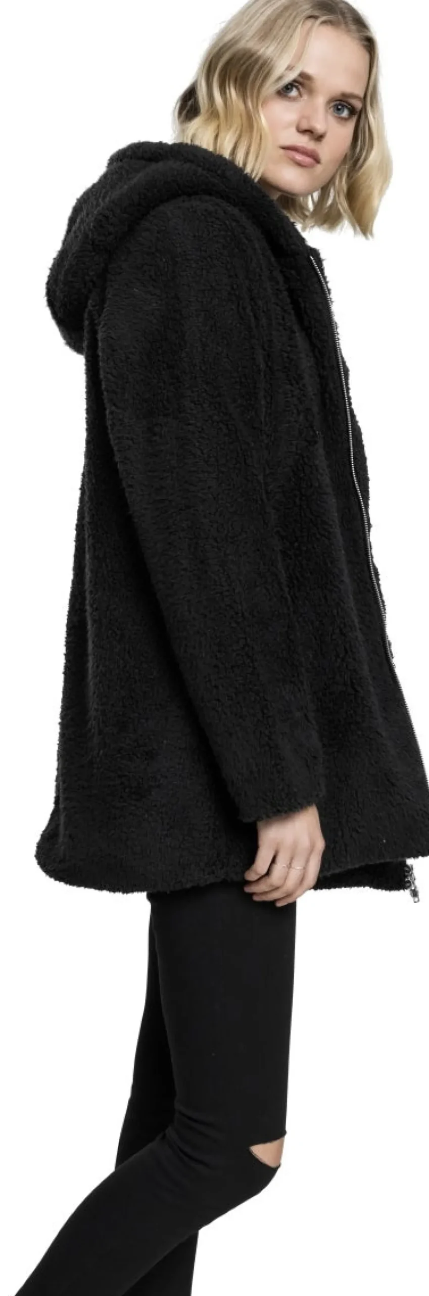 Urban ClassicsLadies Sherpa Jacket - Naisten välikausitakki, musta