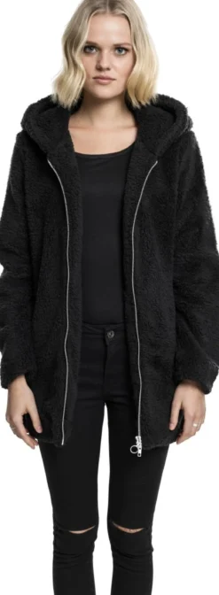 Urban ClassicsLadies Sherpa Jacket - Naisten välikausitakki, musta