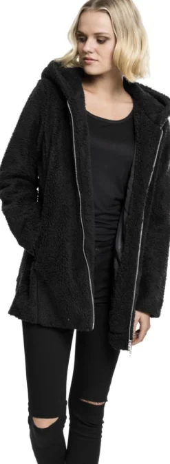 Urban ClassicsLadies Sherpa Jacket - Naisten välikausitakki, musta