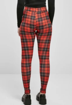 Urban Classics Ladies Soft AOP - Leggings, redcheck